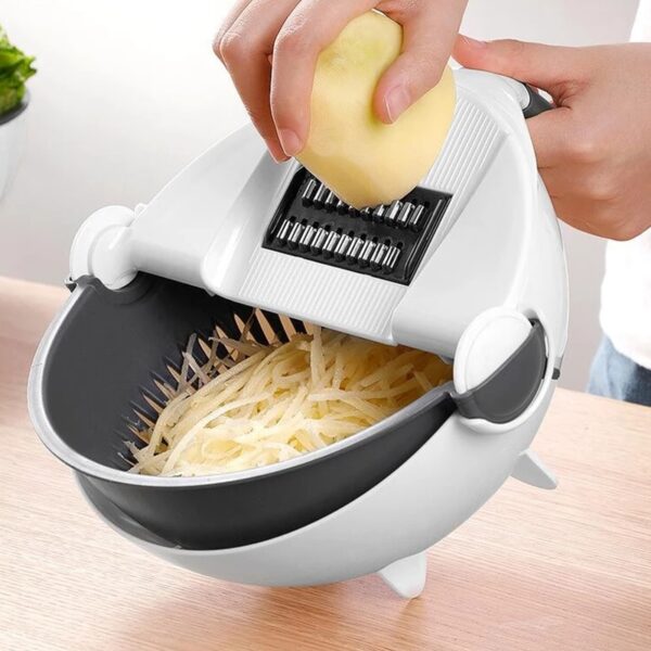Multifunctional Rotate Vegetable Cutter With Drain Basket Household Potato Slicer Fruit Shredder Radish Grater Kitchen Tools