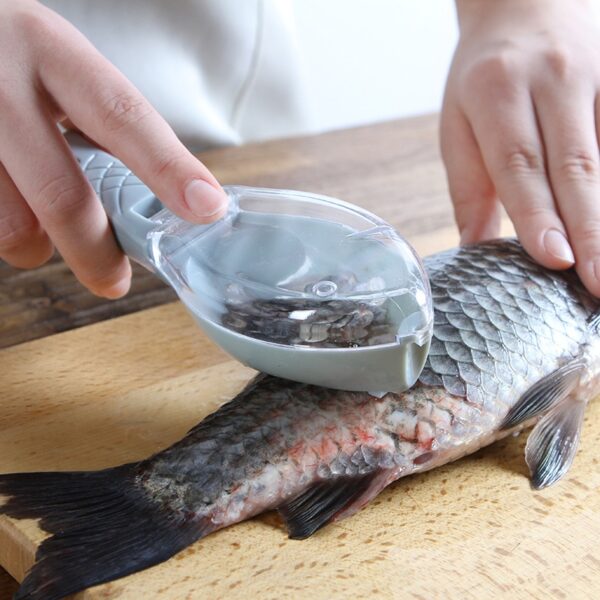 Portable Fish Scale Plastic Scraper Grater Quick Peeled with Storage Box Washable Home Kitchen Artifact